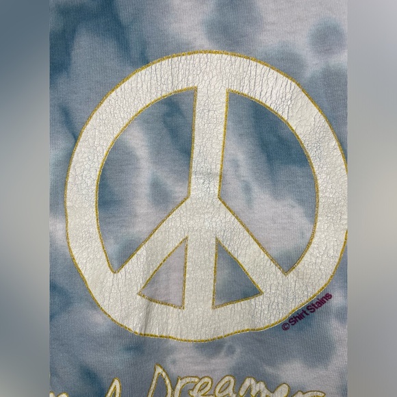 VTG 1989 John Lennon Lyric T Shirt Large Tie Dye Peacetime Graphics - Picture 8 of 9